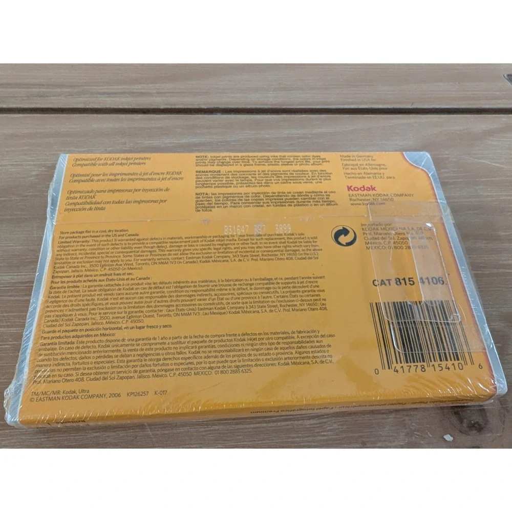 NEW Kodak 4 X‎ 6 Premium Photo Paper 60 Sheets, SEALED